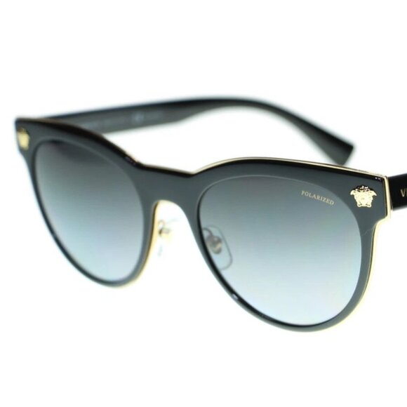 Versace VE2198 Sunglasses Black Frame Polarized Lens 54mm Women’s New - Picture 1 of 4